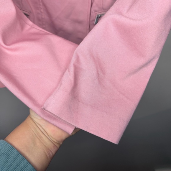 Lane Bryant Pink Moto-Style Jacket with Ruffle Detail Size 18 - Picture 4 of 12